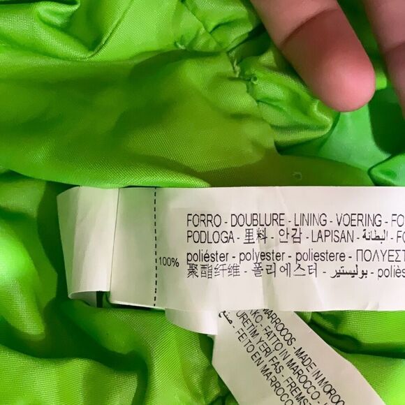 NWT Zara Neon Green Limited Edition Strapless Voluminous Peplum Top Medium - Picture 11 of 12